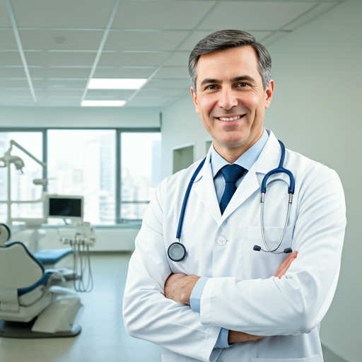 Directora clínica en una clínica dental moderna